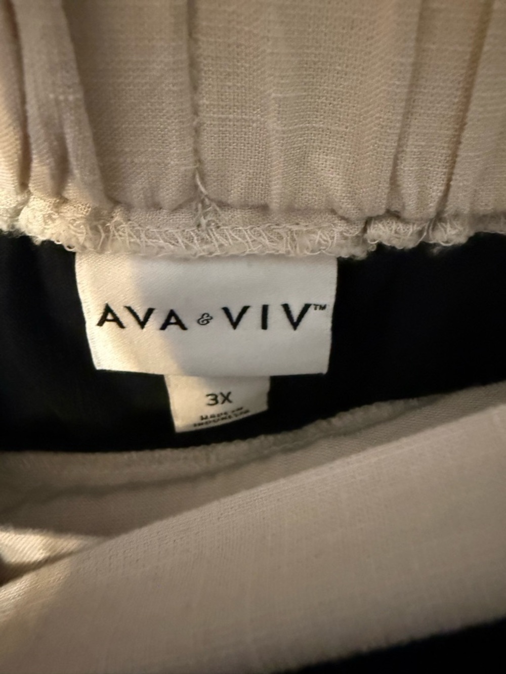 Ava & Viv Black Mini Wrap Skort with Cream Trim and Side Tie - Picture 6 of 6